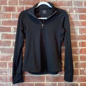Reebok Long Sleeve 1/4 Zip Black Fitness Top S